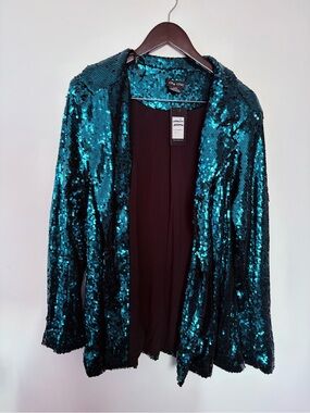NWT City Chic Emerald Teal Sequin Jacket - Large